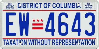 DC license plate EW4643