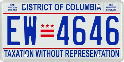 DC license plate EW4646