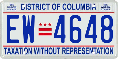 DC license plate EW4648