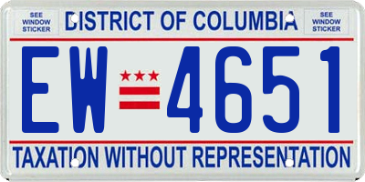DC license plate EW4651