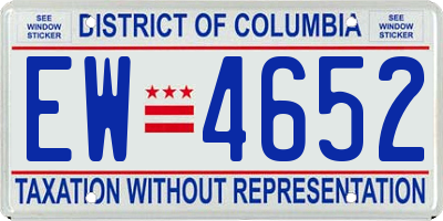 DC license plate EW4652