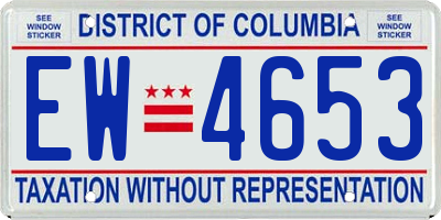 DC license plate EW4653