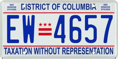 DC license plate EW4657