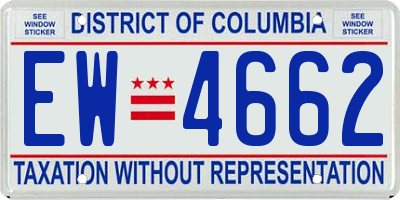 DC license plate EW4662