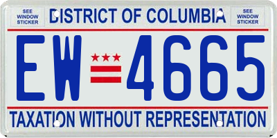 DC license plate EW4665