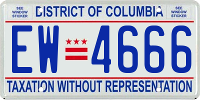 DC license plate EW4666
