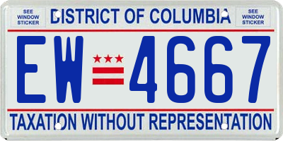 DC license plate EW4667