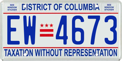 DC license plate EW4673