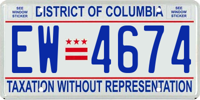DC license plate EW4674