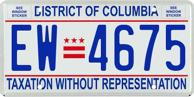 DC license plate EW4675
