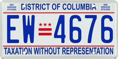 DC license plate EW4676