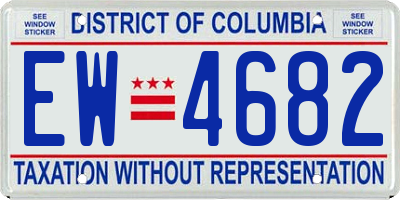 DC license plate EW4682