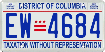 DC license plate EW4684