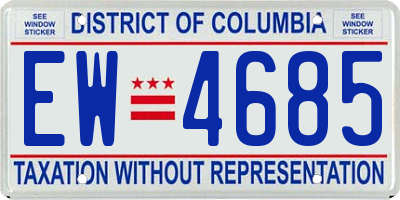 DC license plate EW4685