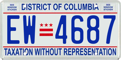 DC license plate EW4687