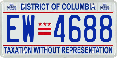 DC license plate EW4688