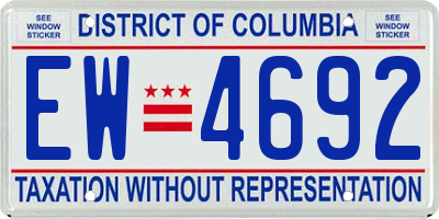 DC license plate EW4692