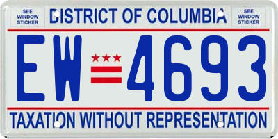 DC license plate EW4693