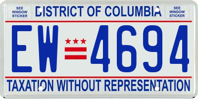 DC license plate EW4694