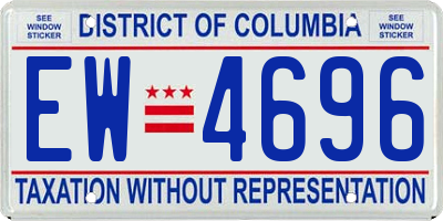 DC license plate EW4696