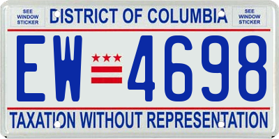 DC license plate EW4698
