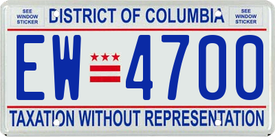 DC license plate EW4700