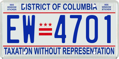 DC license plate EW4701