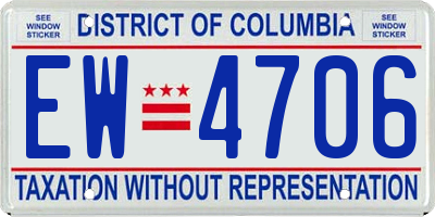 DC license plate EW4706