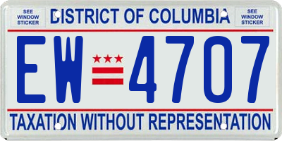 DC license plate EW4707