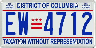 DC license plate EW4712