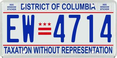 DC license plate EW4714
