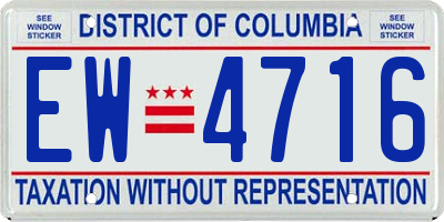 DC license plate EW4716