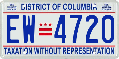 DC license plate EW4720