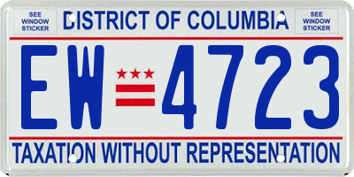 DC license plate EW4723