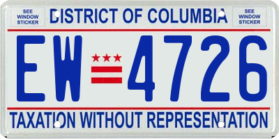 DC license plate EW4726