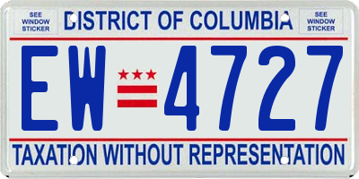 DC license plate EW4727