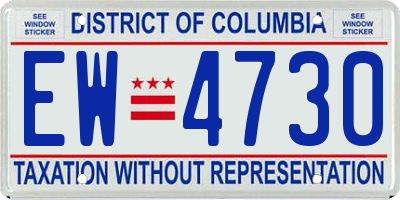 DC license plate EW4730