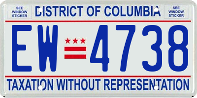 DC license plate EW4738