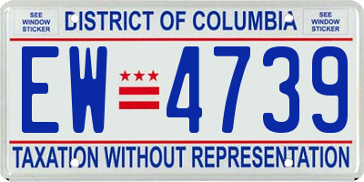 DC license plate EW4739