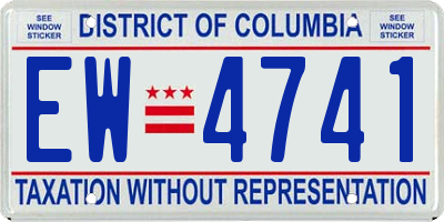 DC license plate EW4741