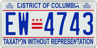 DC license plate EW4743