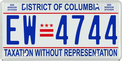 DC license plate EW4744