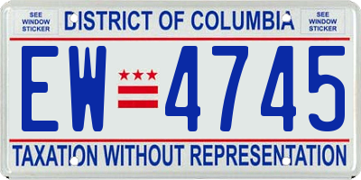 DC license plate EW4745