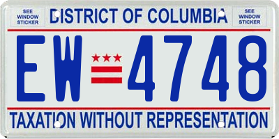 DC license plate EW4748