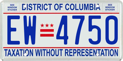 DC license plate EW4750