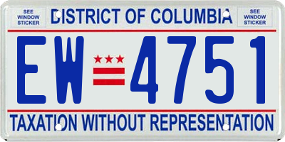 DC license plate EW4751