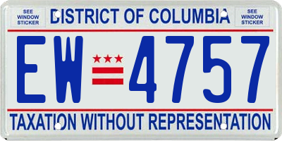 DC license plate EW4757