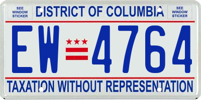 DC license plate EW4764