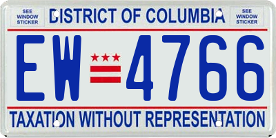 DC license plate EW4766