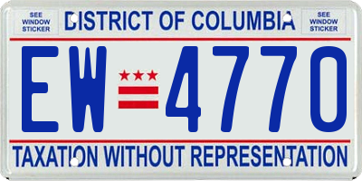 DC license plate EW4770